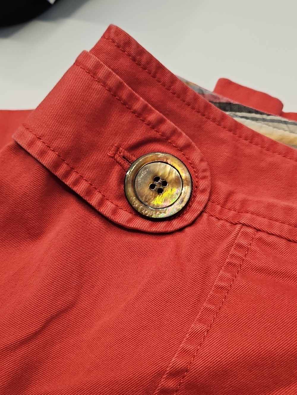 J. Jill Crimson Red A-Line Skirt with Button Tabs Size 12 - Picture 4 of 4